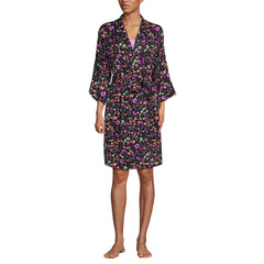 Women's Matte Satin 2 Piece Pajama Set - Nightgown and Robe