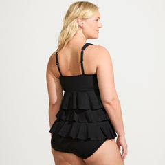 Women's Plus Size Ruffle Fauxkini One Piece Swimsuit