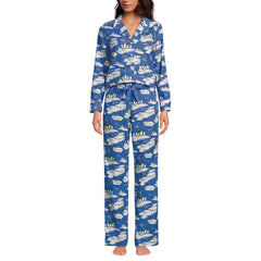 Women's Flannel 2 Piece Pajama Set - Long Sleeve Shirt and Pants