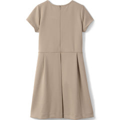 School Uniform Girls Short Sleeve Ponte Dress Top of Knee