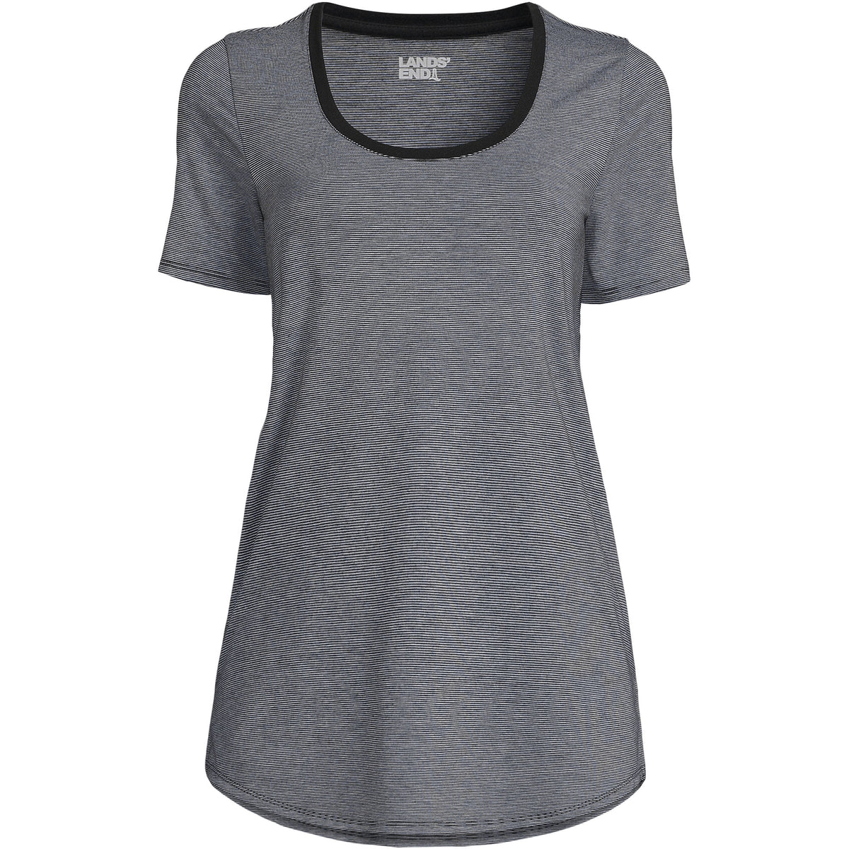 Women's Tall Women's Short Sleeve Power Performance Scoop Neck Curved Hem Tunic Tee