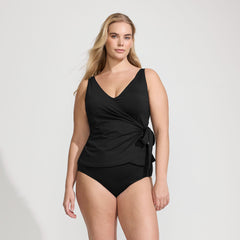 Women's Plus Size DD-Cup Side Tie Tankini Top