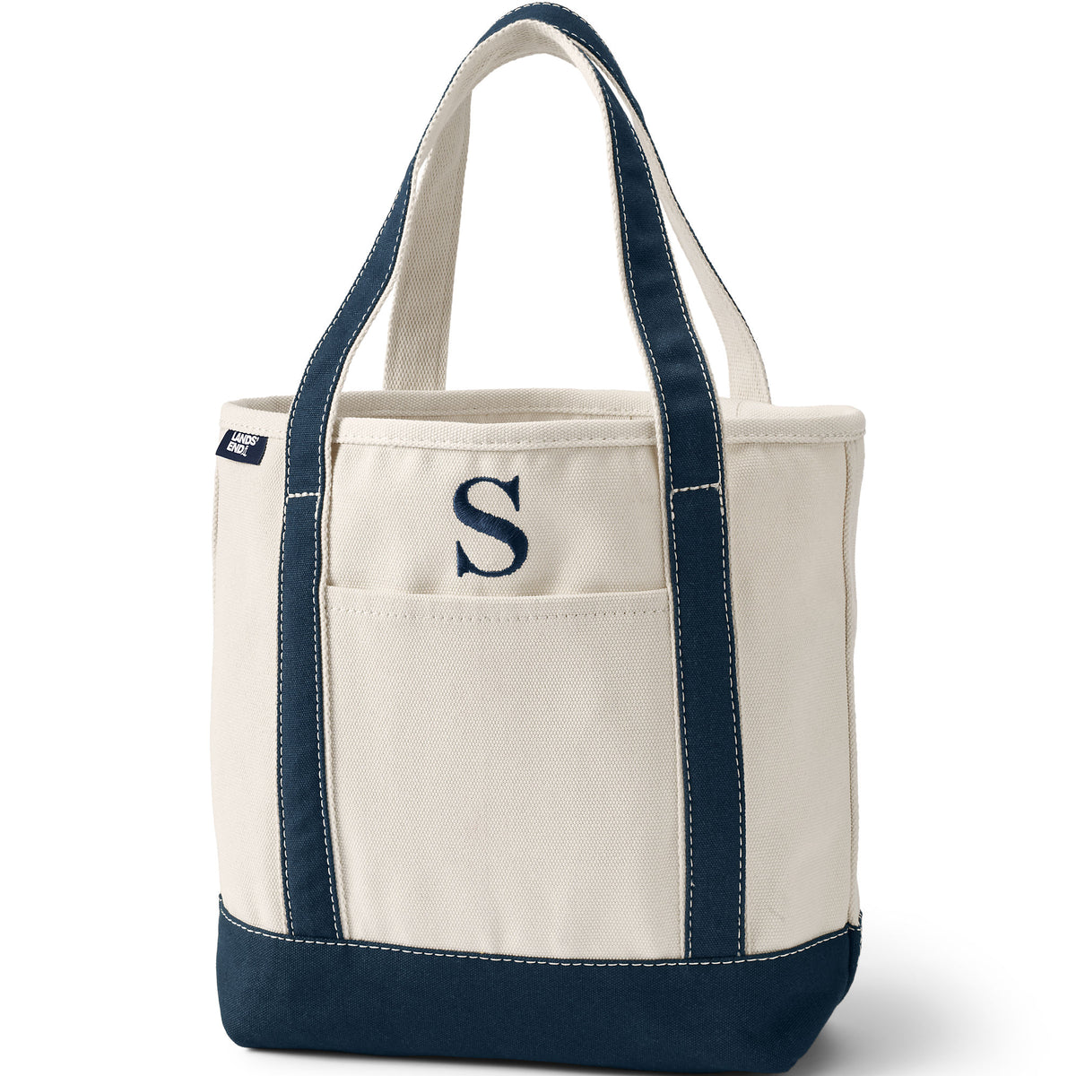 Pre-Monogrammed Letter S Canvas Tote Bag