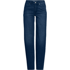 Women's Petite Soft Denim Mid Rise Relaxed Straight Leg Jeans