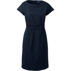 School Uniform Women's Plus Size Washable Wool Piped Sheath Dress