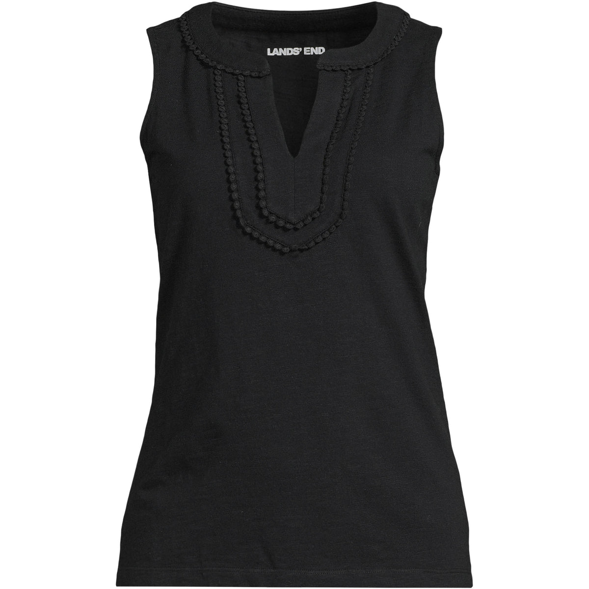 Women's Plus Size Slub Decorative Trim Tank Top
