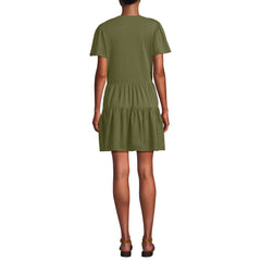 Women's Petite Cotton Jersey Tiered Mini Dress