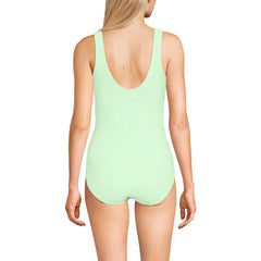 Women's Tugless Low Leg Lace One Piece Swimsuit