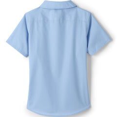 School Uniform Girls Short Sleeve Peter Pan Collar Broadcloth Shirt