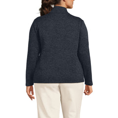 Women's Plus Sweater Fleece Zip Front Jacket