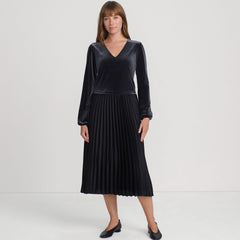 Women's Velvet and Satin Duet Midi Dress