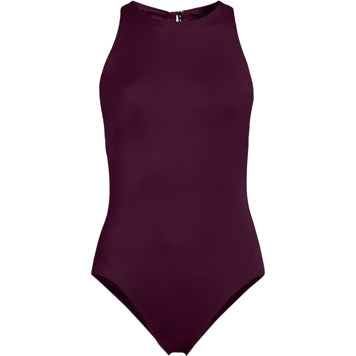 Women's Plus Size Tugless High Neck Portrait Back One Piece Swimsuit