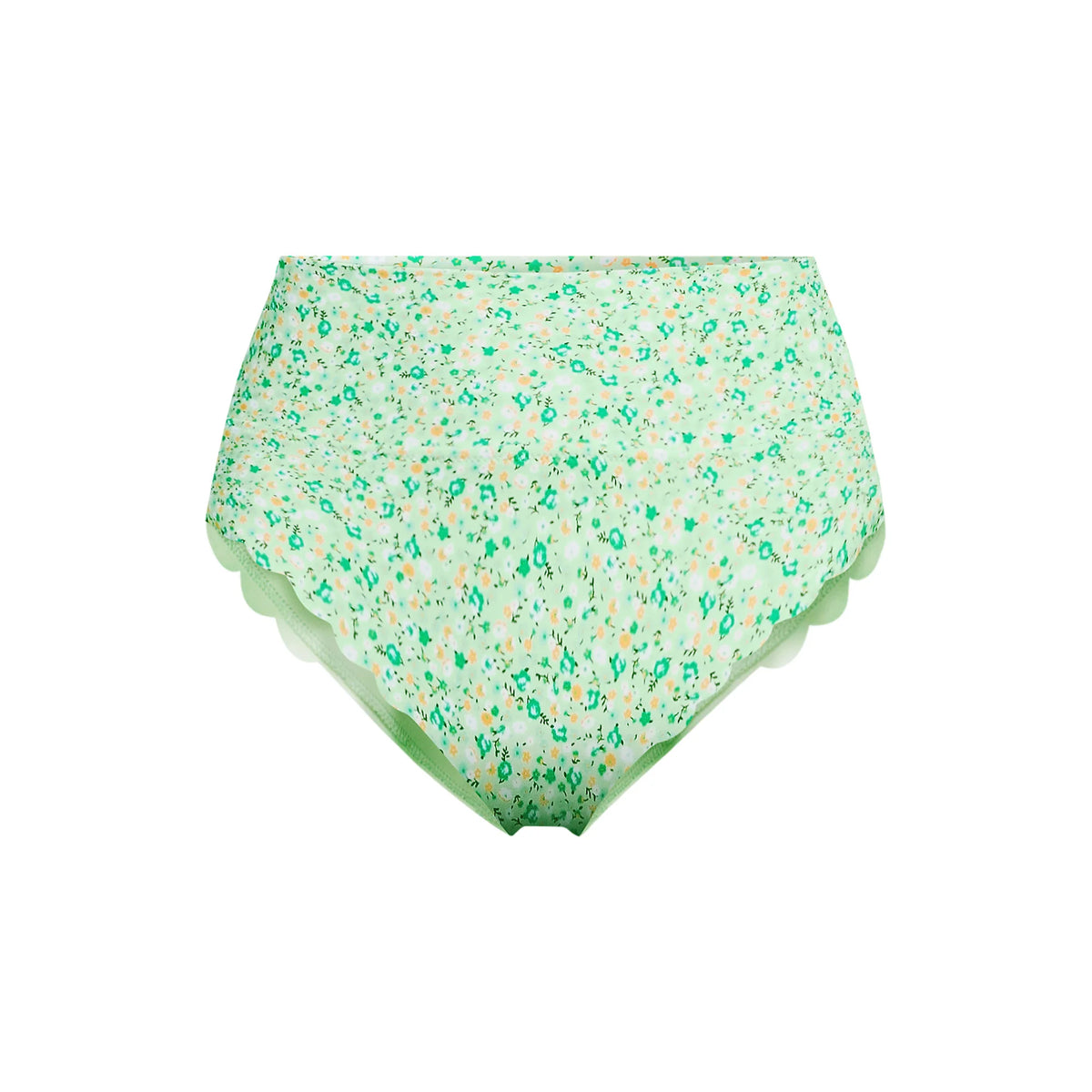 Women's Tugless Scallop High Waisted Bikini Bottoms