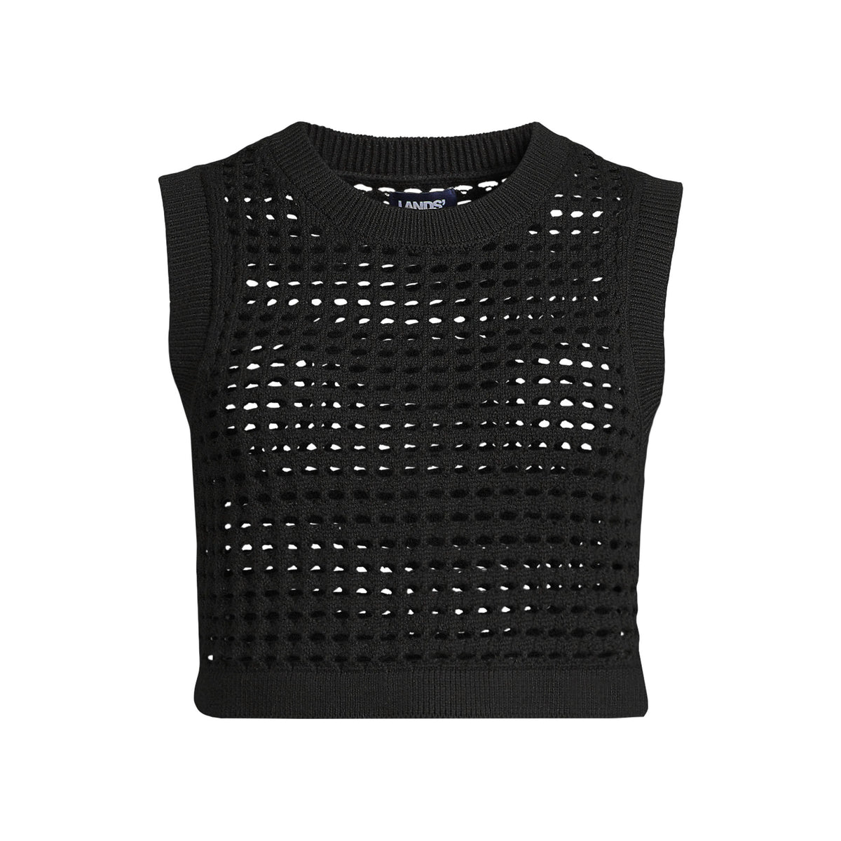 Women's Cotton Viscose Open Knit Sleeveless Scoop Neck Top Cover Up