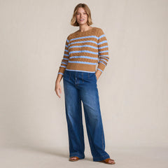 Women's Plus Size Drifter Modern Cable Crew Sweater