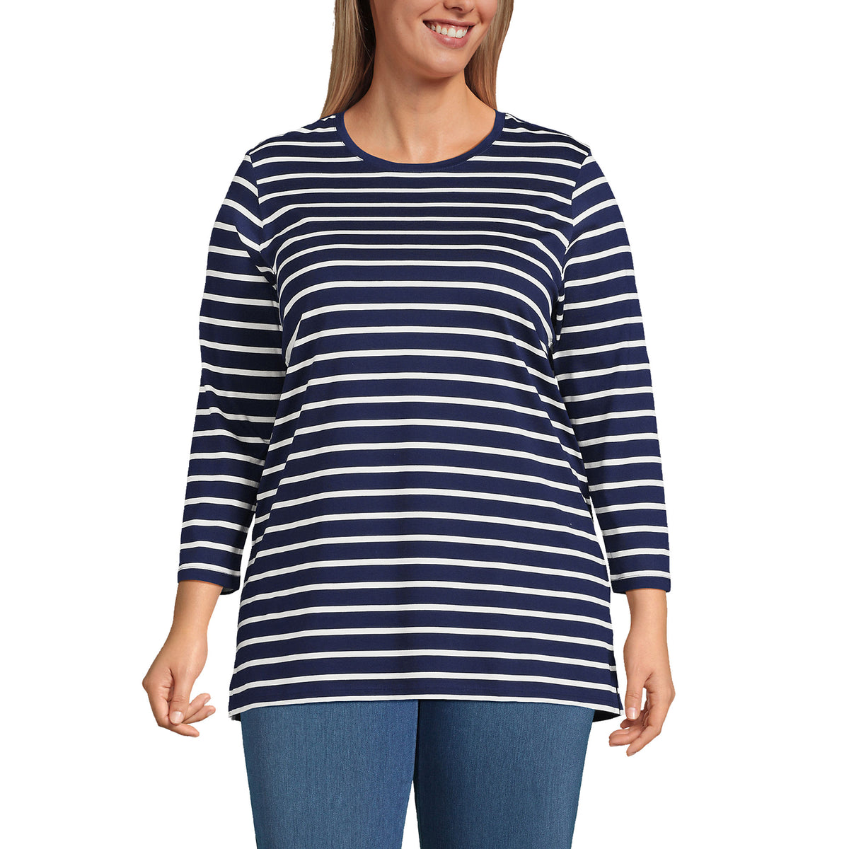 Women's Plus Size 3/4 Sleeve Cotton Supima Tunic