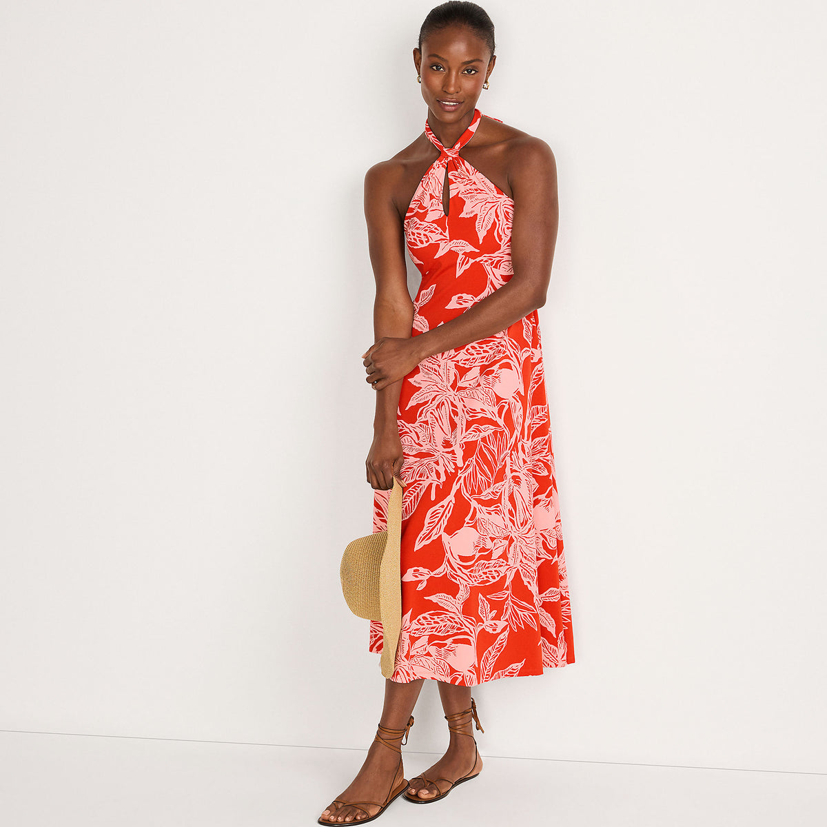 Women's Cotton Modal Halter Midi Dress