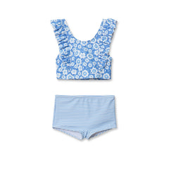 Girls Chlorine Resistant Ruffle Tankini Swimsuit Set