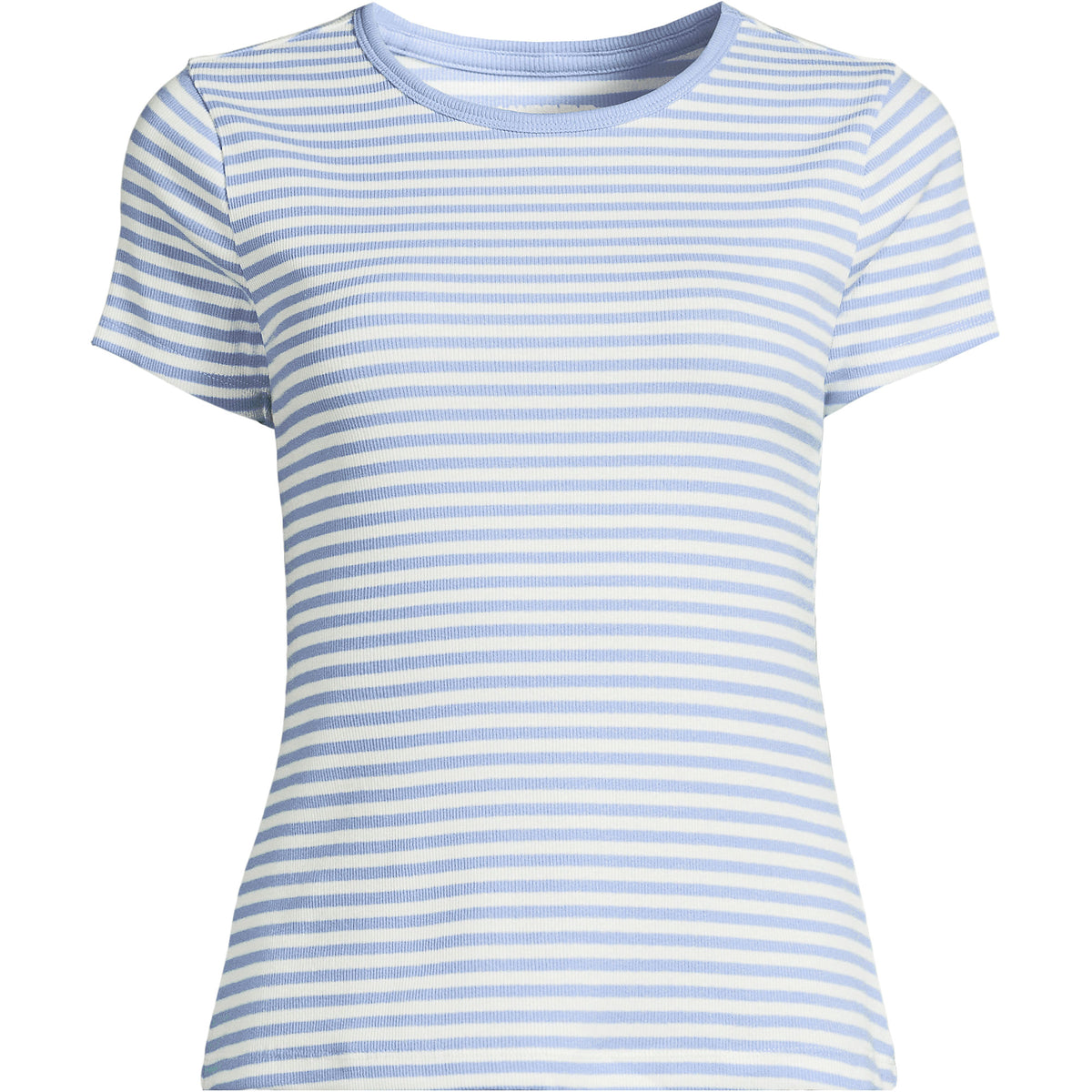 Women's Plus Size Short Sleeve Crew Neck Micro Rib Mini Tee