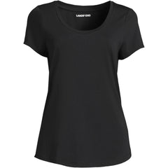 Women's Petite Short Sleeve Lightweight Jersey Scoop Neck T-shirt