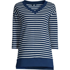 Women's 3/4 Sleeve Waffle Vneck Tunic