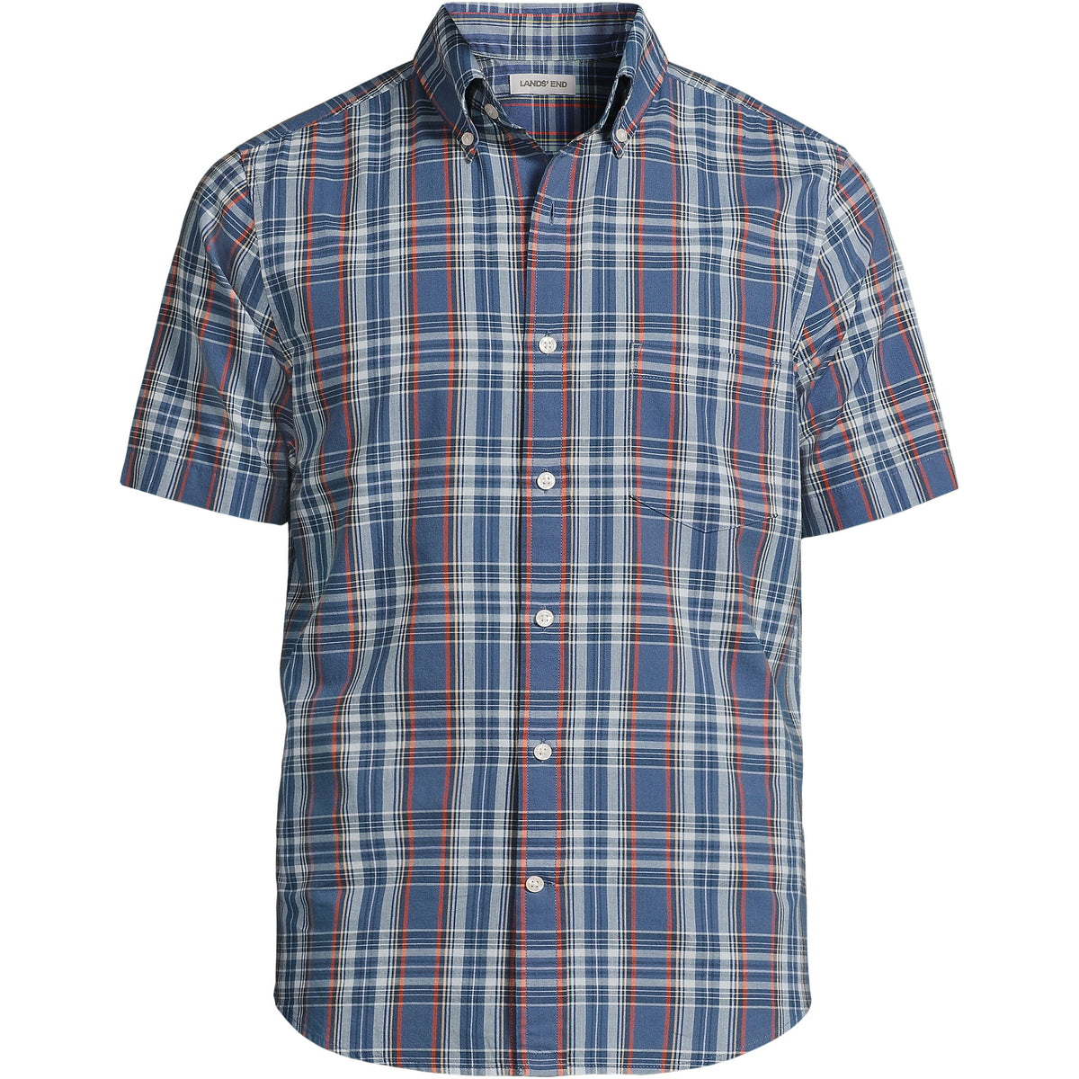 Men's Big and Tall Traditional Fit Short Sleeve Madras Shirt