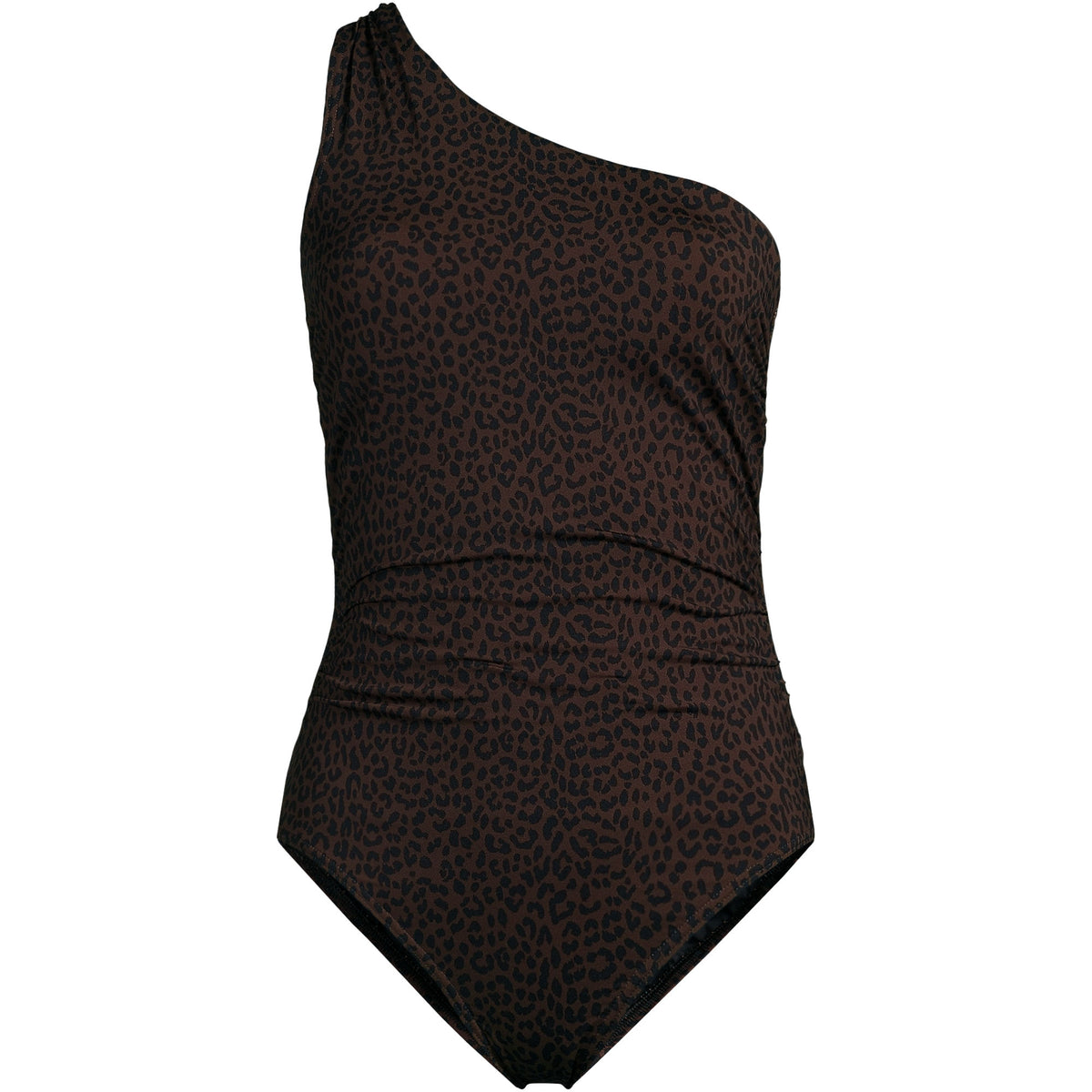Women's Plus Size Shirred One Shoulder One Piece Swimsuit
