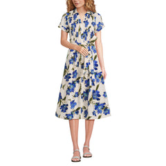 Women's Poplin Pintuck Detail Shirt Dress