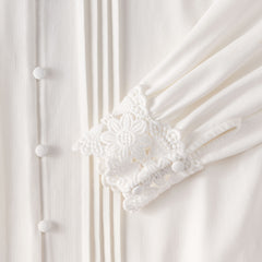 Women's Petite Lightweight Jersey Long Sleeve Button Front Pintuck Top