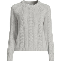 Women's Plus Size Drifter Raglan Pointelle Crew Neck Sweater