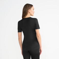 Women's Silk Interlock Short Sleeve Crewneck Long Underwear Thermal Baselayer Top