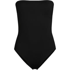 Women's Chlorine Resistant Bandeau High Leg Strappy One Piece Swimsuit