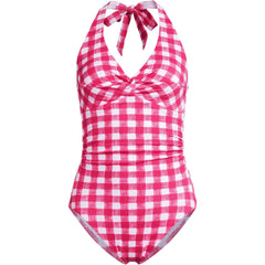Women's Pique Knot Twist Halter One Piece