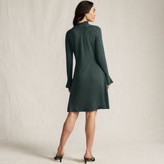 Women's Fine Gauge Cotton Fit and Flare Sweater Dress
