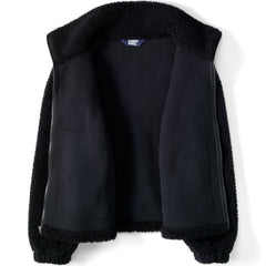 Women's Faux Shearling Zip Front Fleece Jacket