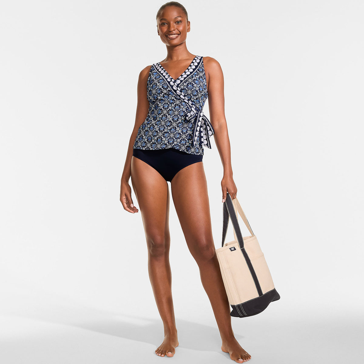 Women's Petite Side Tie Tankini Top