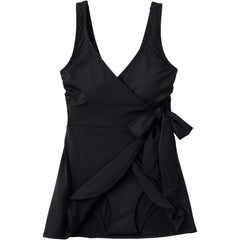 Women's Plus Size DD-Cup Side Tie Mini Swim Dress Swimsuit