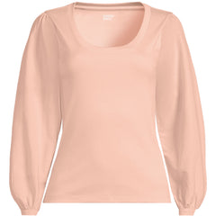 Women's Supima Interlock Scoop Neck Blouson Sleeve Top