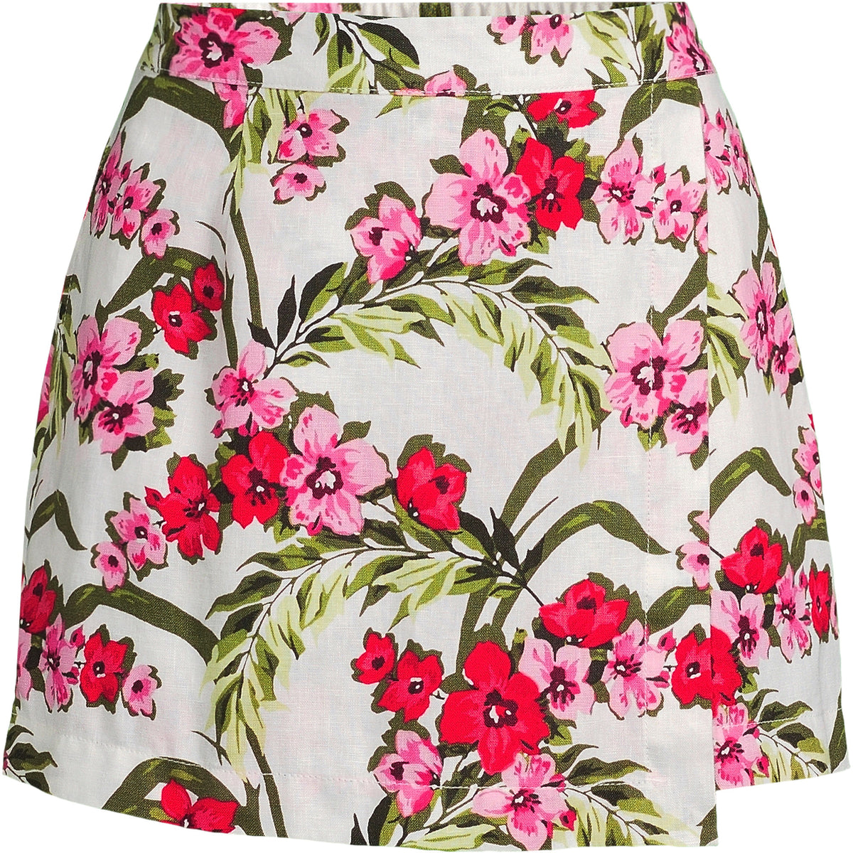 Women's Plus Size Linen Above the Knee Skort