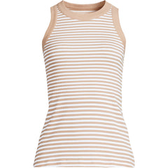 Women's Petite Micro Rib Crew Neck Tank