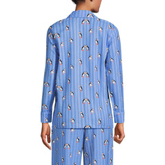 Women's Tall Long Sleeve Print Flannel Pajama Top