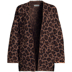 Women's Fuzzy Jacquard Cardigan Jacket Sweater