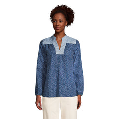 Women's Cotton Poplin Peasant Shirt