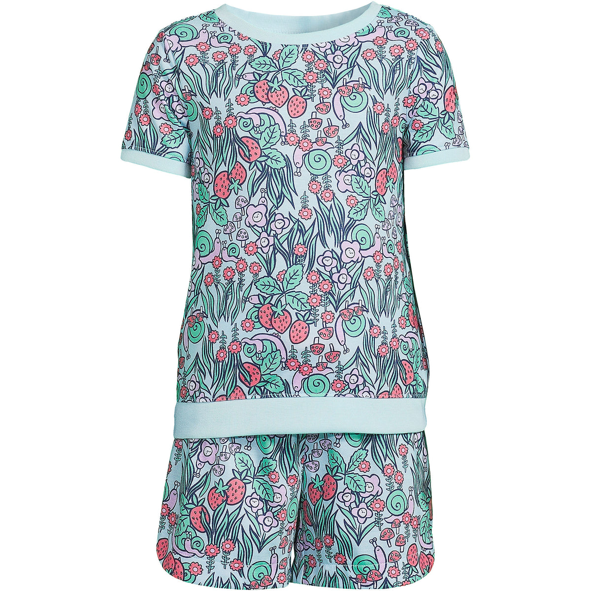 Girls Short Sleeve Tee and Shorts Pajama Set