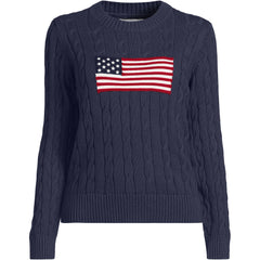 Women's American Flag Drifter Cable Sweater