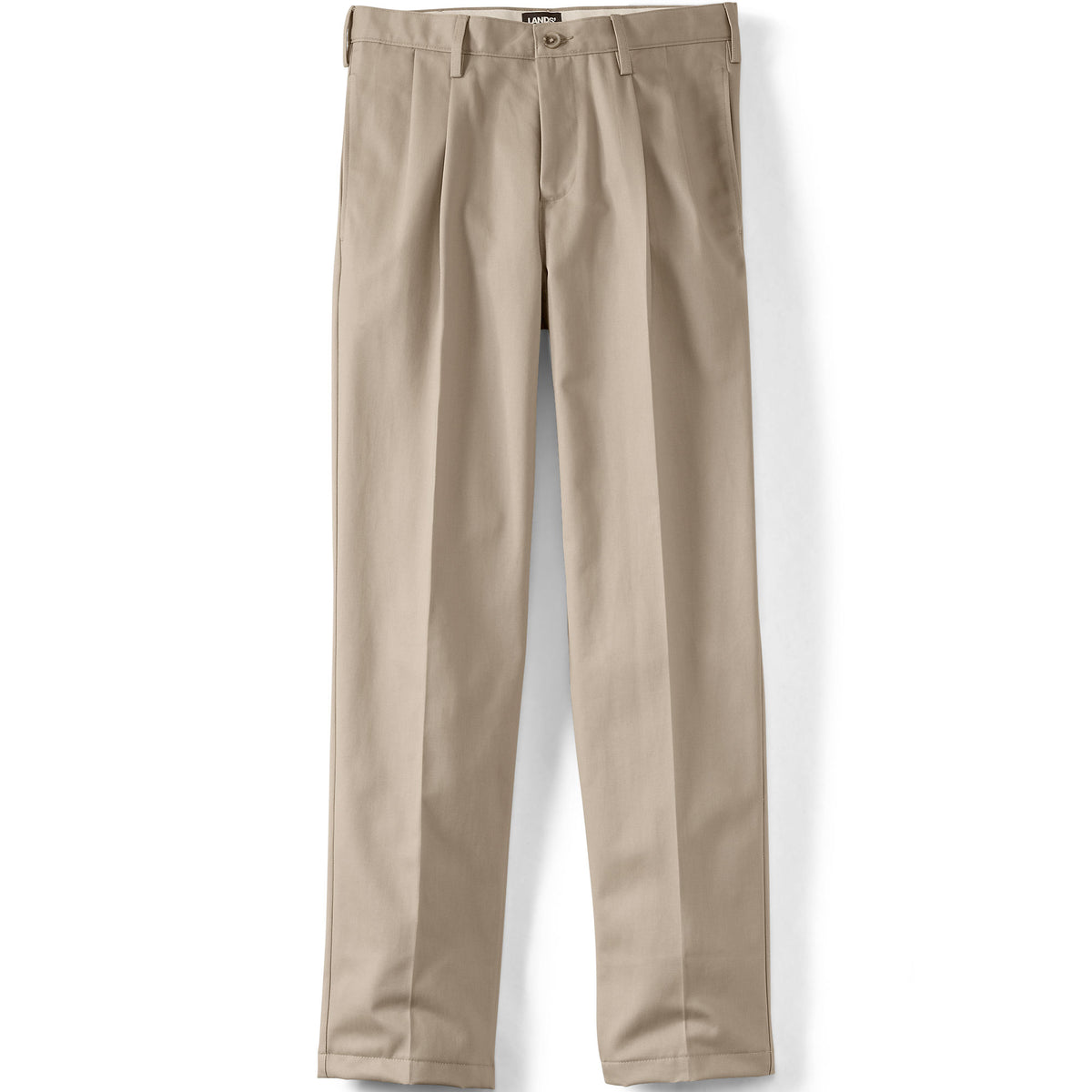 Men's Big and Tall No Iron Traditional Fit Pleated Front Chino Pant