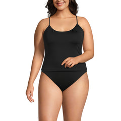 Women's Plus Size Tugless QuickDry Adjustable Strappy Back Tankini Top
