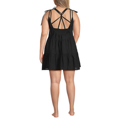 Women's Plus Size New Tiered Cover Up Mini Dress
