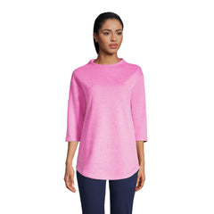 Women's Serious Sweats 3/4 Sleeve Funnel Neck Top