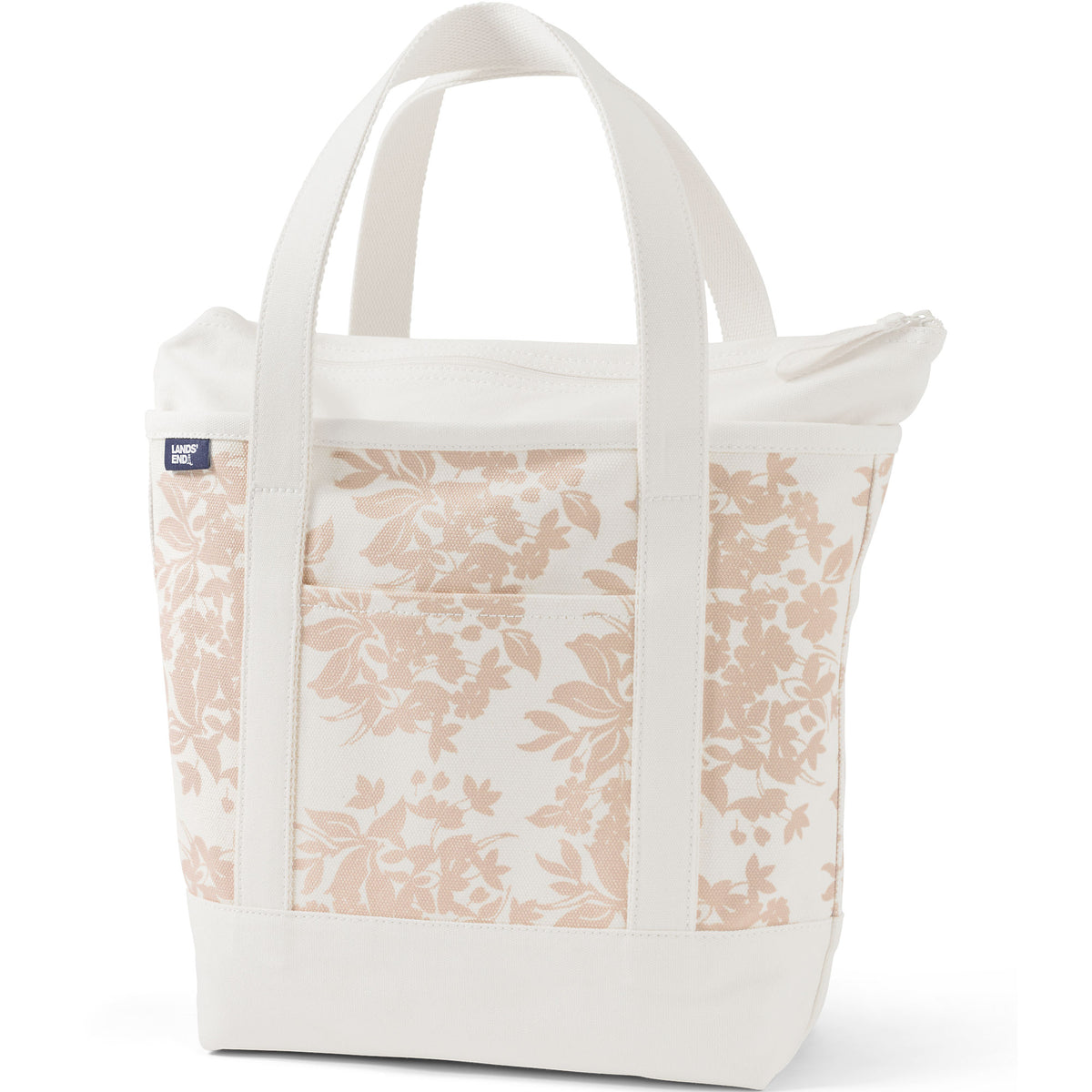 Medium Print 5 Pocket Zip Top Canvas Tote Bag